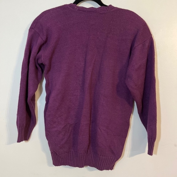 Norton McNaughton Sweater Women S Purple Floral Vintage Boho Western Granny 80s - Picture 11 of 12